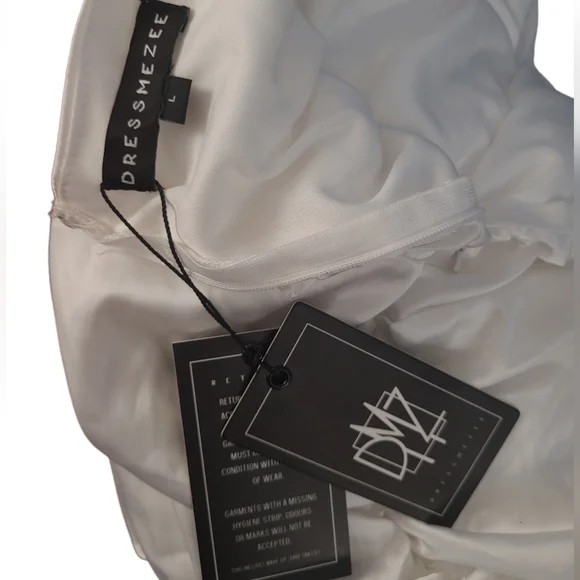 White Rhinestones Mini Dress Size Large - Picture 5 of 5